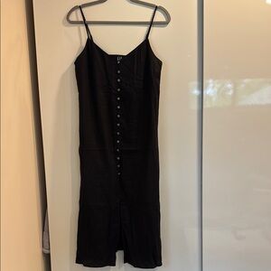GAP Linen Blend Button Front Midi Dress
